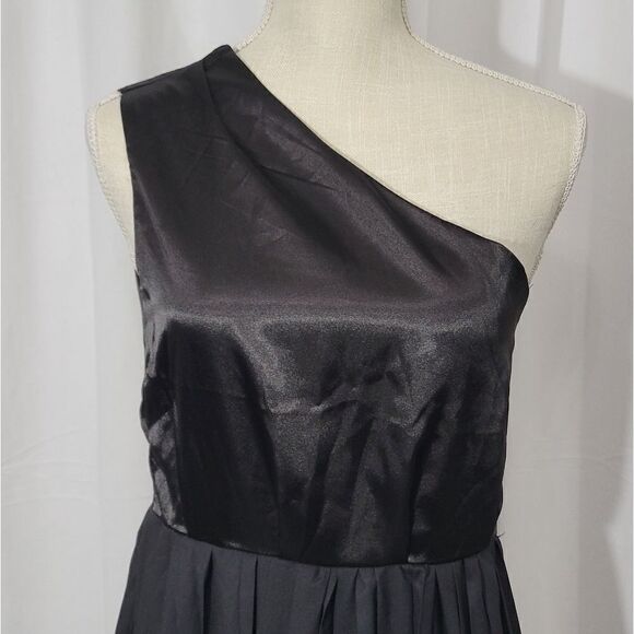 One shoulder maxi dress Black/green Sz Small - Picture 6 of 9